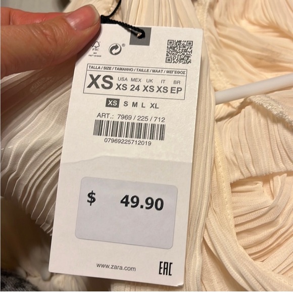 NWT $49 Zara Top Size XS - Picture 3 of 4